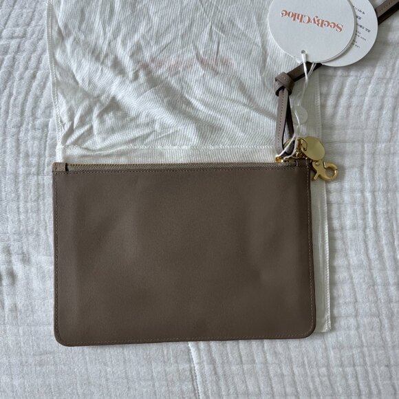 See By Chloé Leather Pouch – Taupe Patchwork – NWT 🤎 - Picture 4 of 7